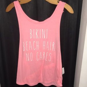 Pink tank top ready for the beach!